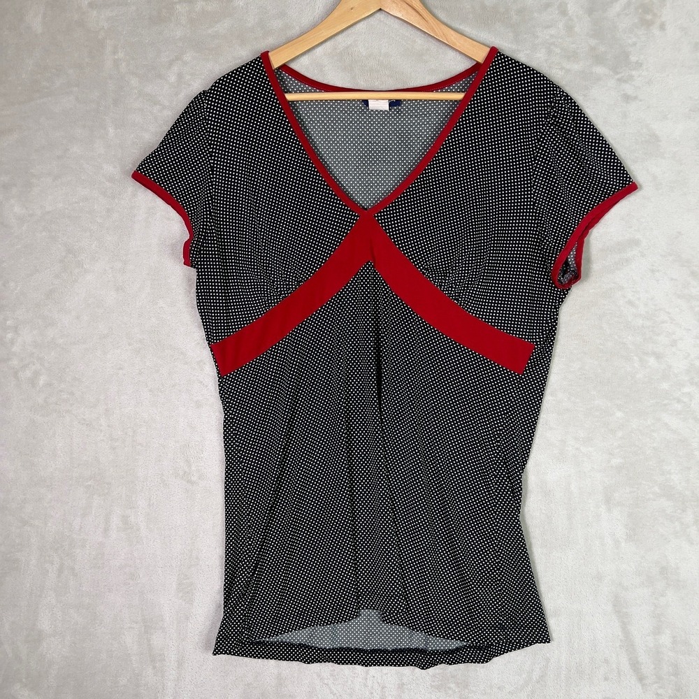 Vintage Tendency Y2K Babydoll Top Womens 2X Black Polka Dot Gothic Coquette
